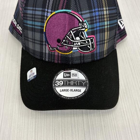 Cleveland Browns NFL 2024 Crucial Catch Flex-Fit Hat Cap Gray Plaid L/XL NEW - Picture 2 of 7